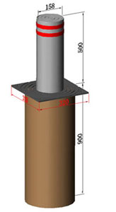 Stainless Steel Telescopic Traffic Safety Hydraulic Bollard
